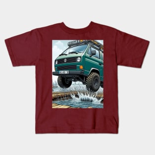 van in a puddle Kids T-Shirt